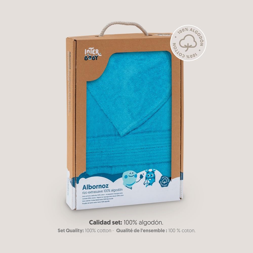 Interbaby Albornoz Liso Unisex Albornoz infantil Bebé-Niños