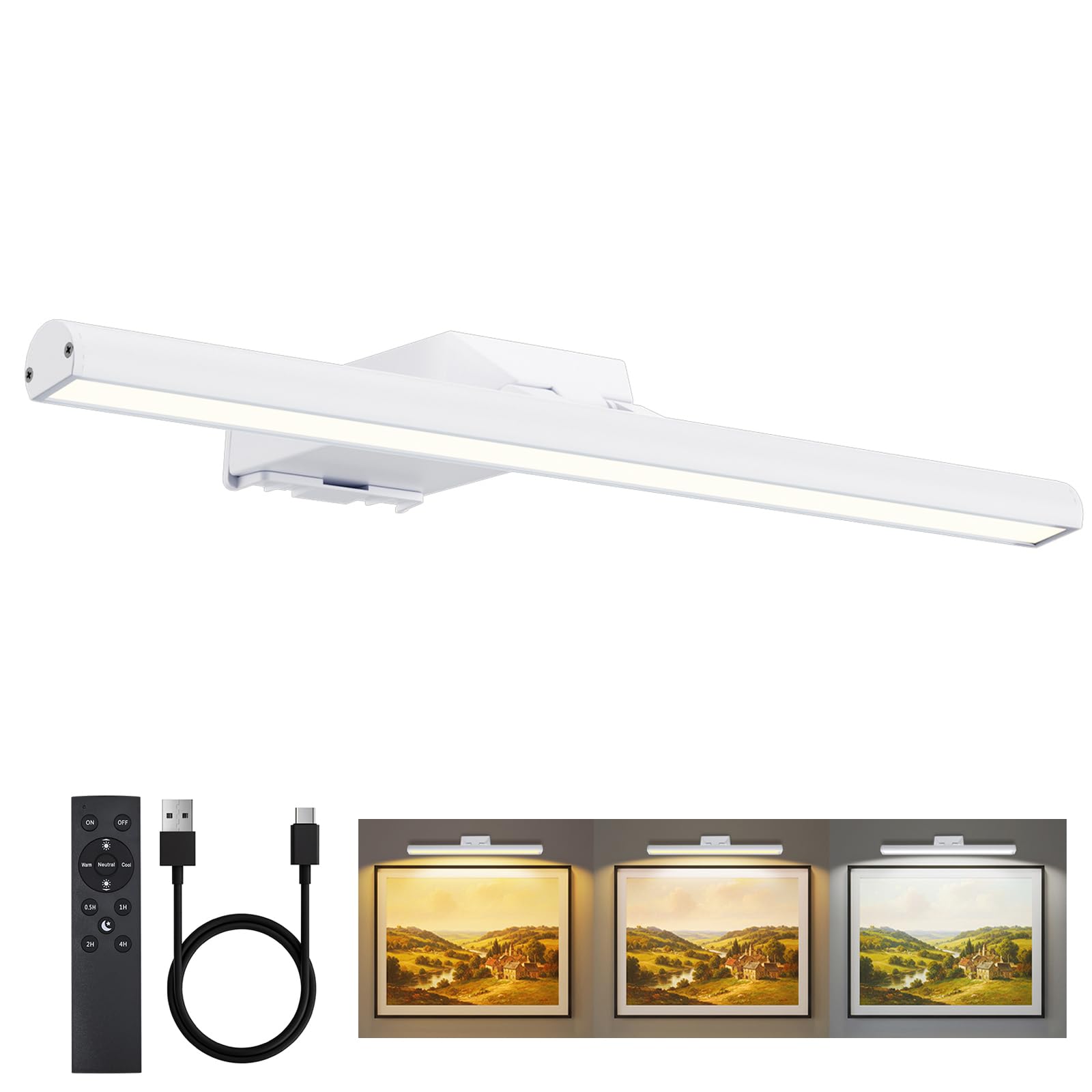 Neymlya Picture Lights for Wall, 40CM 10000mAh Rechargeable Wall Lights — image 1