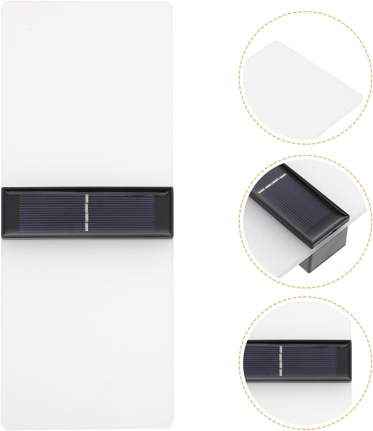Alipis Solar Dual-Head Acrylic Solar Wall Lights 16led Waterproof Outdoor Garden Porch Fence Lights White Warm Glow 27x10cm for Patio and Yard