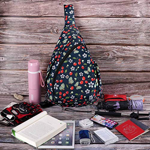 Sling-Bag-Backpack-Shoulder-Crossbody-Backpack-for-Women-Men-Multipurpose-Rope-Bag-Casual-Daypack-for-Outdoor-Travel-Hiking-Cycling-cherry-and-butterfly