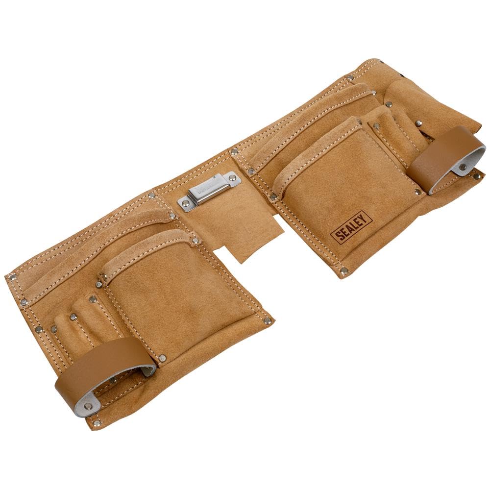 Sealey Stbl01 Double Pouch Leather Tool Belt