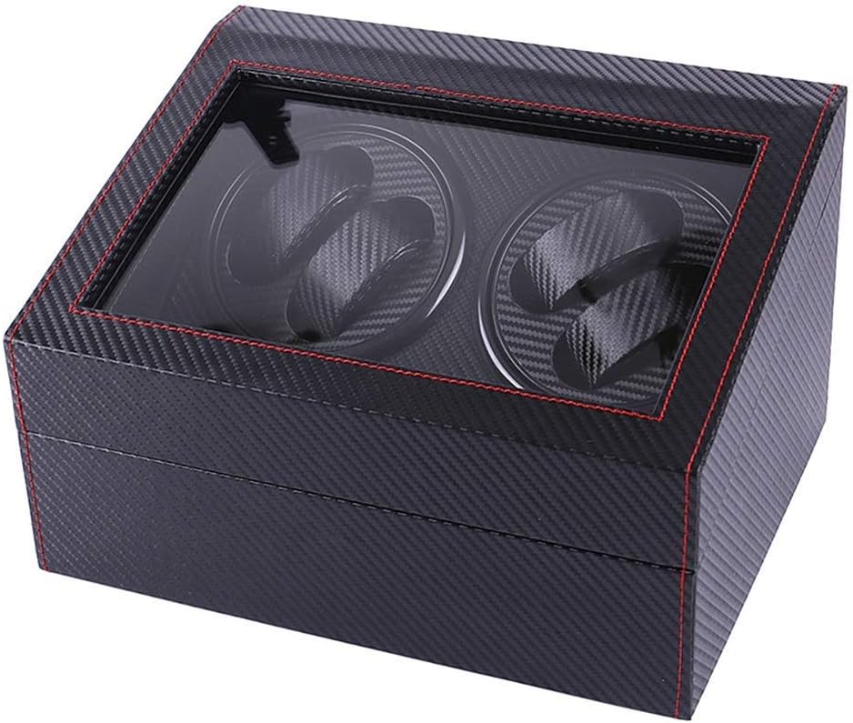 Photo 1 of Automatic Watch Winder Box for 4 Watches with Display Box 6 Storage Case Quiet Motor 5 Rotation Modes