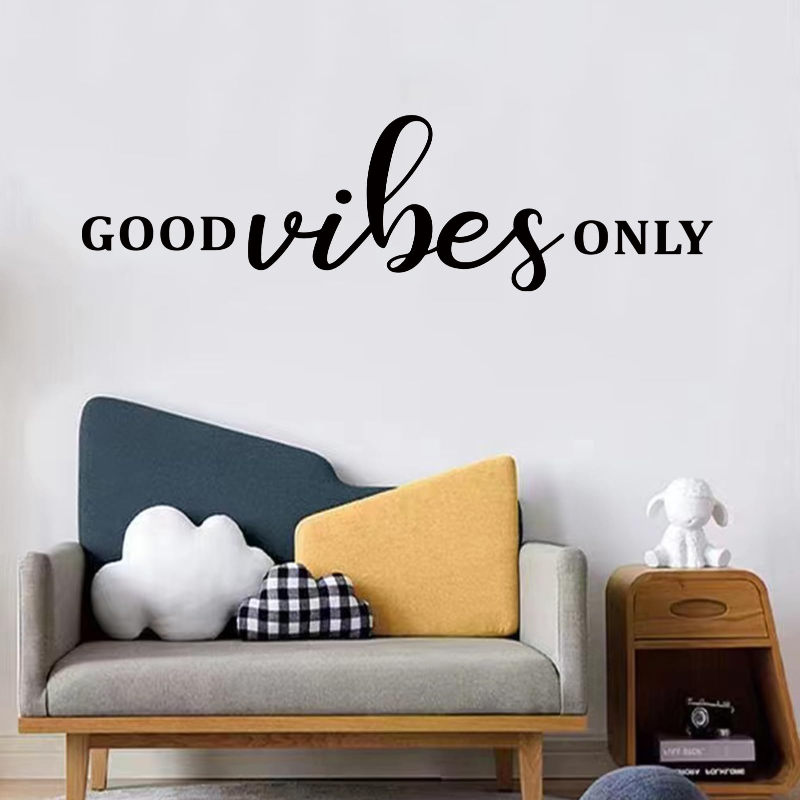 SEATUNE Office Quotes Wall Decals - Inspirational Positive Motivational Wall Stickers - School Classroom Workplace Home Vinyl Art Wall Decor - Good Vibes Only 25"X7"