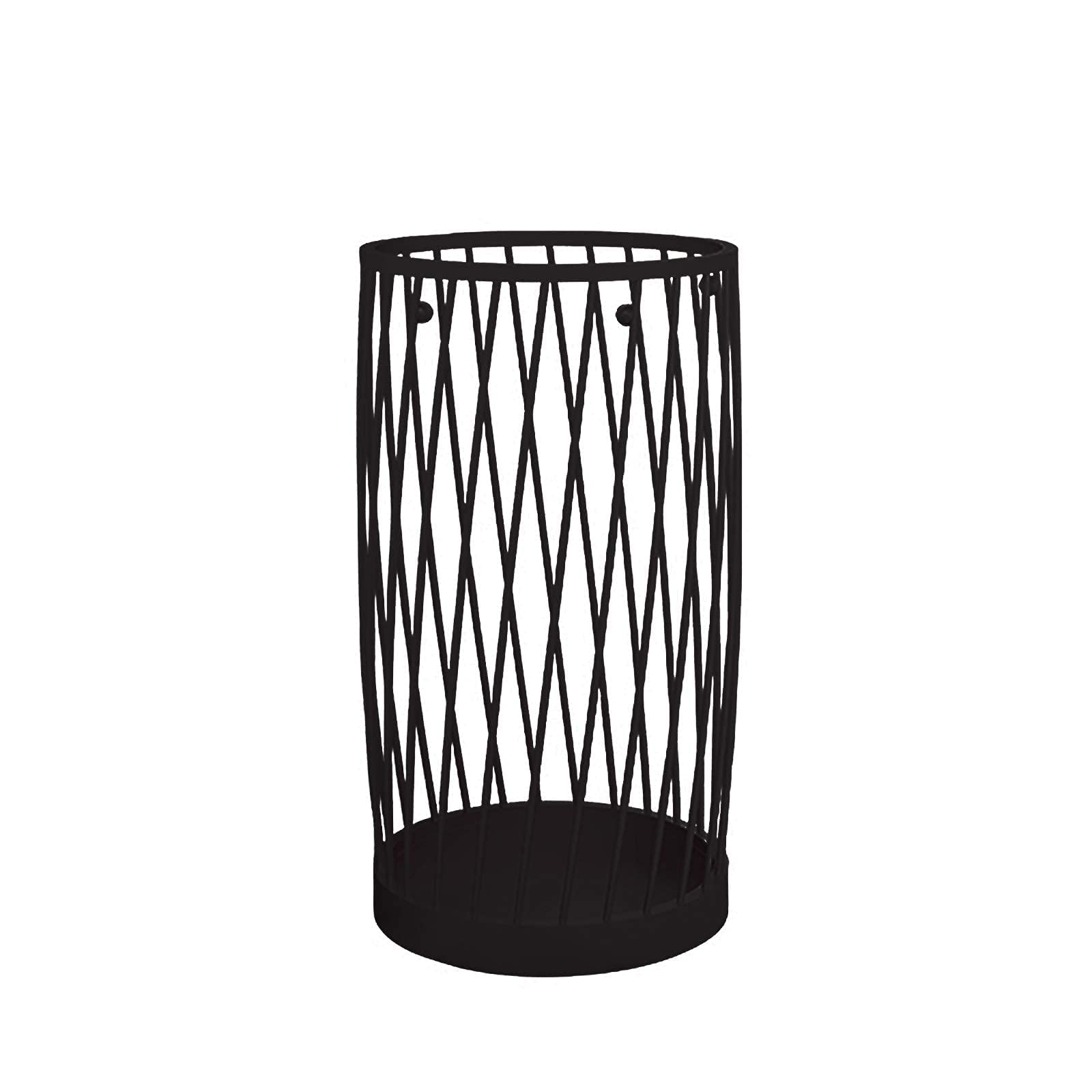 Porte-parapluie rond noir ajouré vintage LUNEZY idéal pour entrée propre