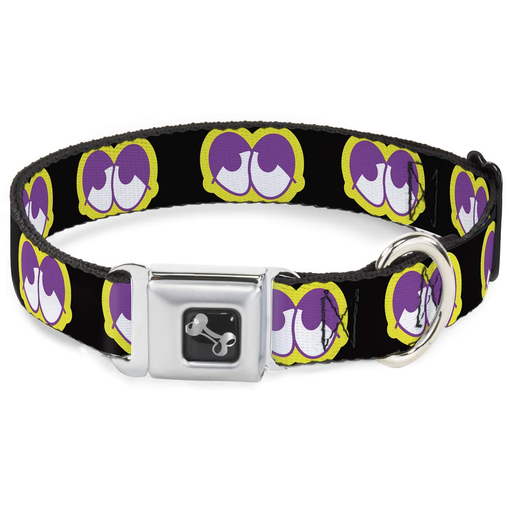 Collier de chien os jaune et violet Buckle Down pour les balades et l'éducation