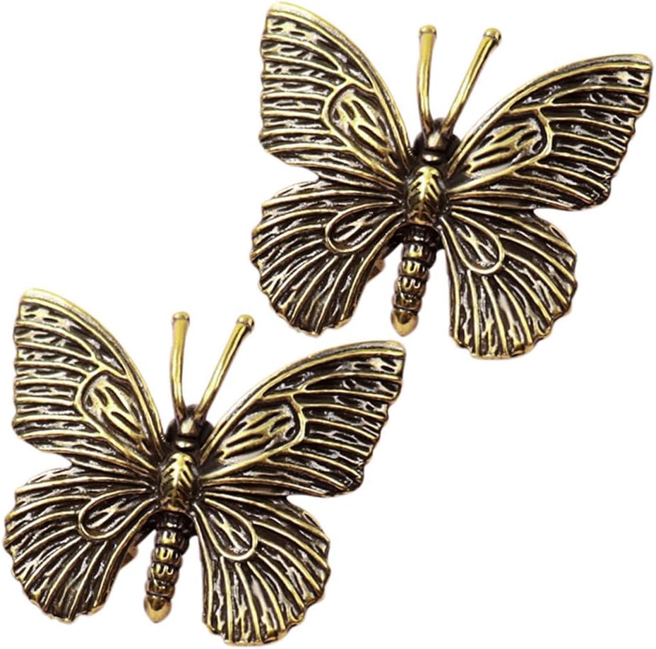 4pcs Brass Butterfly Figurines Decorative Statues for Home Office Unique Retro Craft Decor Delicate for Tabletop Display and Giving
