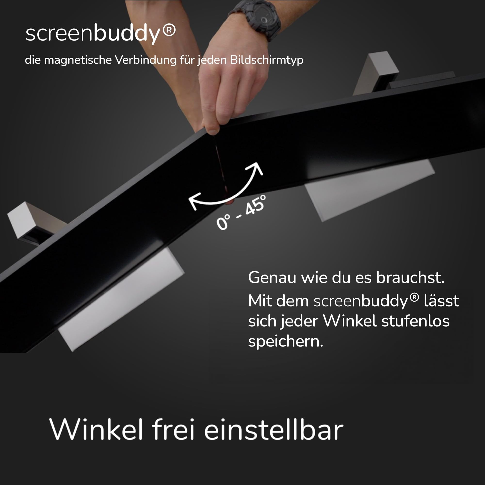 2er Set magnetischer Verbinder für PC Bildschirme & Monitore - Computer Zubehör für Home-Office, Büro, Gaming & Streaming - Magnet Verbindung zum Monitor Zusammenhalten - Made in Germany