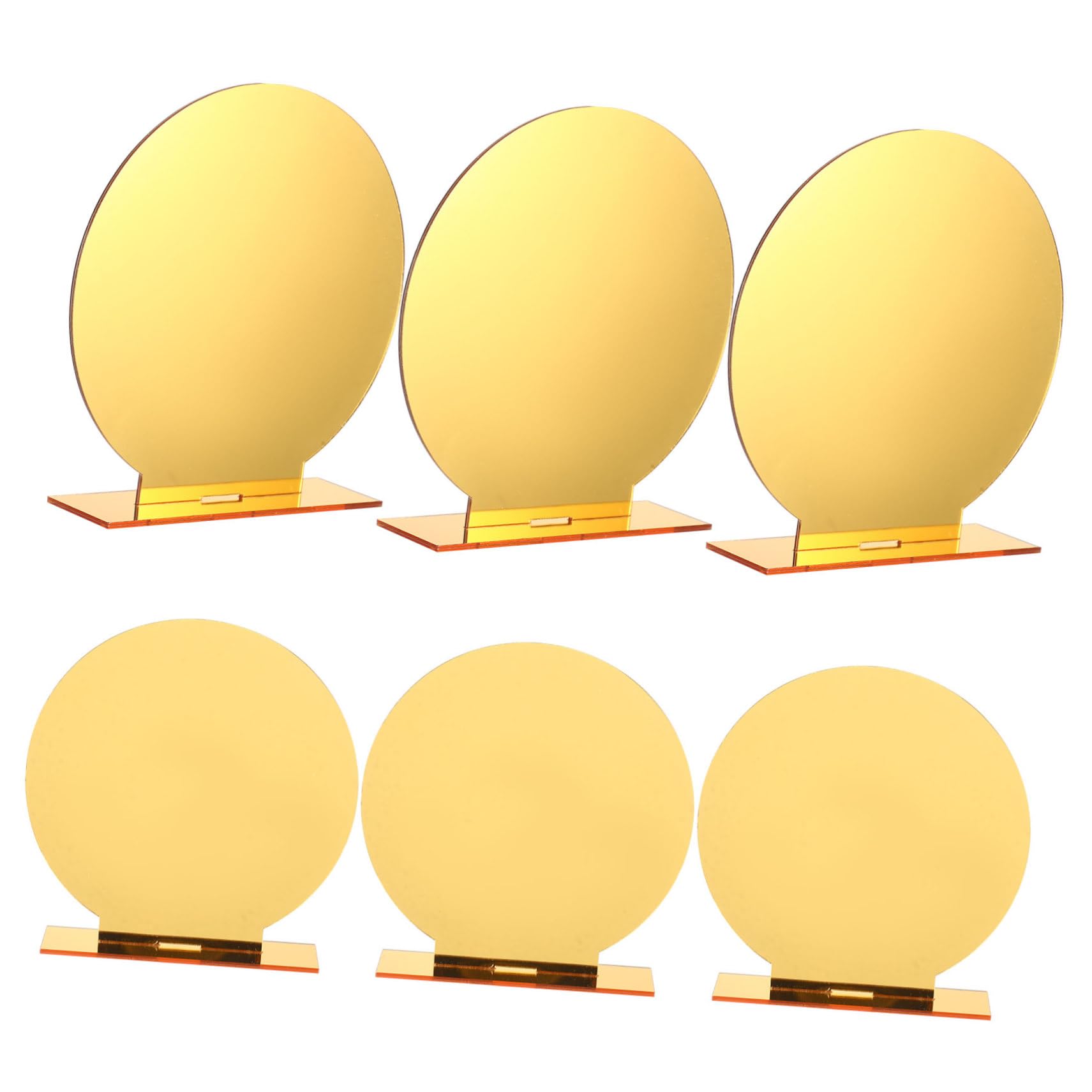 CIYODO 6 Sets Acrylic Table Number Signs with Stands Reusable Wedding Supplies for Parties Smooth Surface Blank Table Sign Holders Stable Base for Events and Banquets