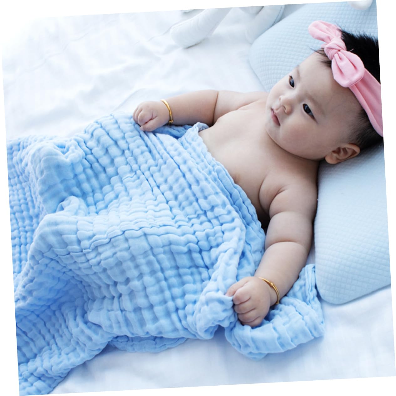 BESTonZON Lot de 3 Couvertures D'emmaillotage en Coton pour Bébé