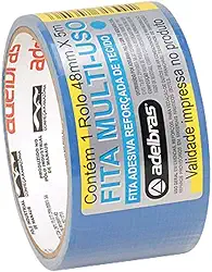 Adelbras Silver Tape Fita Adesiva Reforçada Multiuso de Tecido, Azul, 48 mm x 5 m