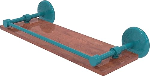 Miniatura 12 de Allied Brass RW-34/18 Retro Wave Collection - Estante de cristal de dos niveles de 18 pulgadas, gris mate Gris mate,Otoño Sparkle,Rojo (Fire Engine