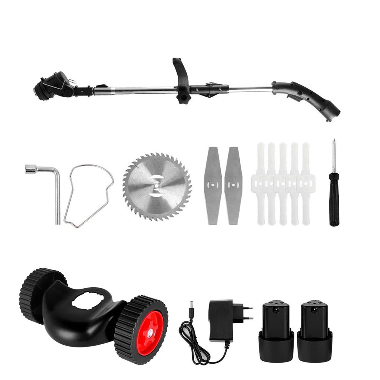 Tagliabordi e molatrice Tosaerba Elettrico Senza Fili Pieghevole Tagliaerba Portatile Regolabile da Giardino for tagliaerba a Batteria 12V(Lawn Mower Set 3)