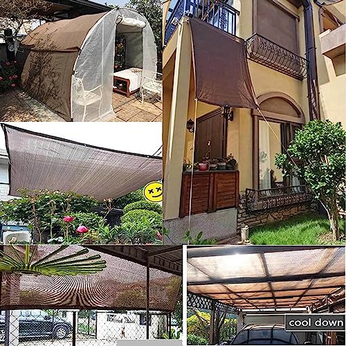 Toldo resistente a la intemperie rectangular marrón de 3x7 m y 5x6 m 8