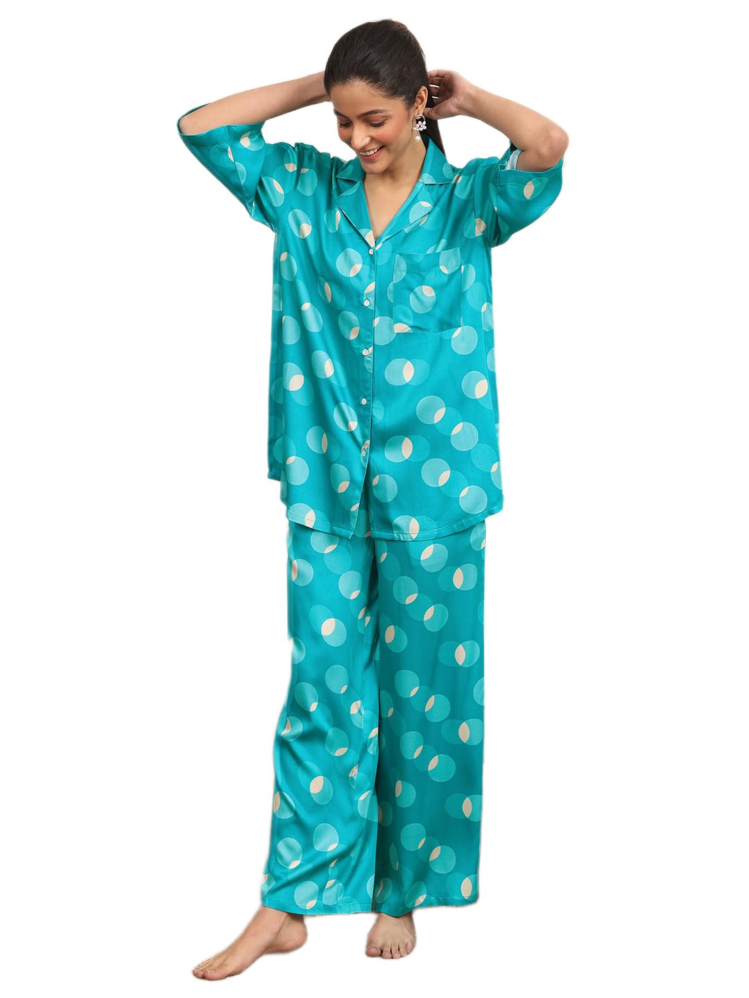 libas Printed Silk Blend Night Suit-50449M-picture-50