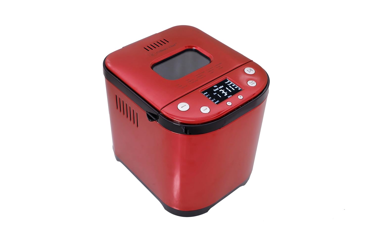 CULINARY CHEF Bread Maker Machine with Nonstick Bowl, Bread Hook, Measuring Cup & Spoon. 15-in-1, Gluten-Free Bread, Cake& Yogurt, 3 Crust Colour options and more. 3 Loaf Sizes. 2LB XL-RED image 1