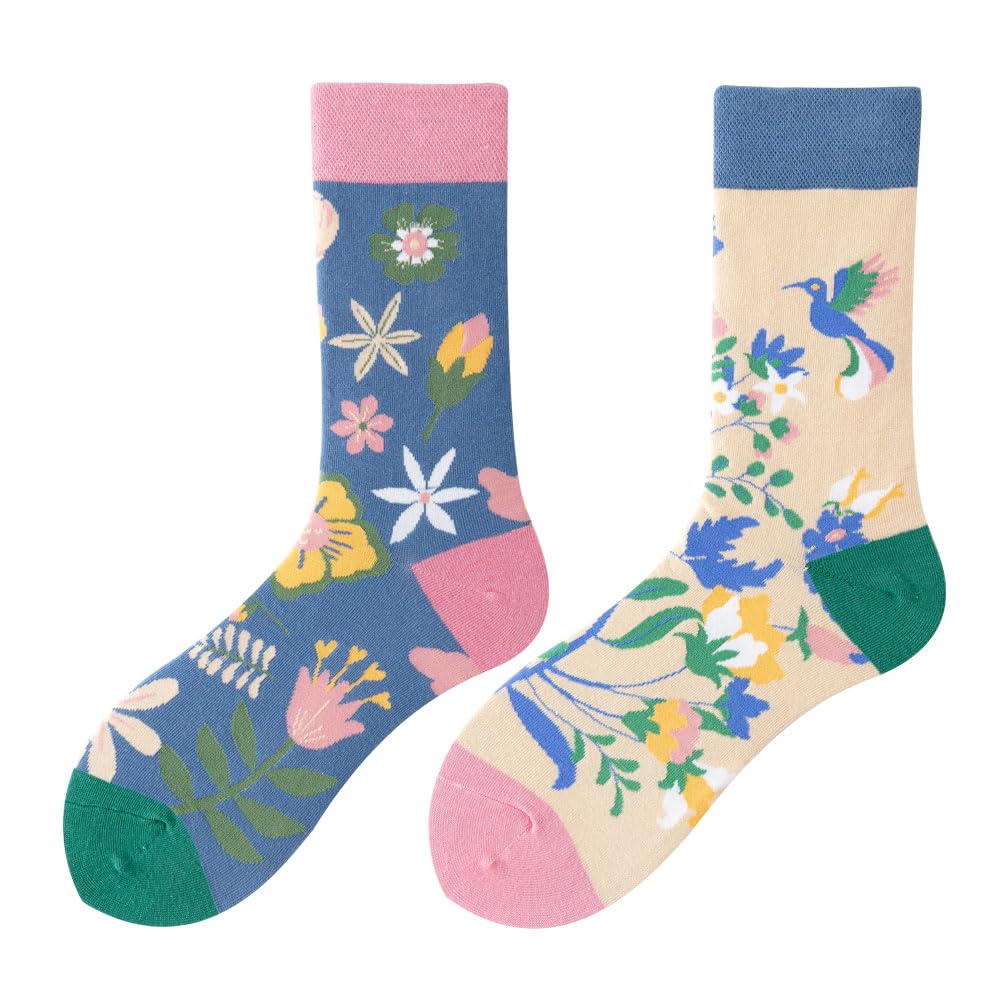 Calcetines Divertidos Unisex para Mujer y Hombre con Diseños Asimétricos en Par - Temas Animales, Comida, Fruta, Deporte y Arte en Algodón - Ideal para Regalos — view 140