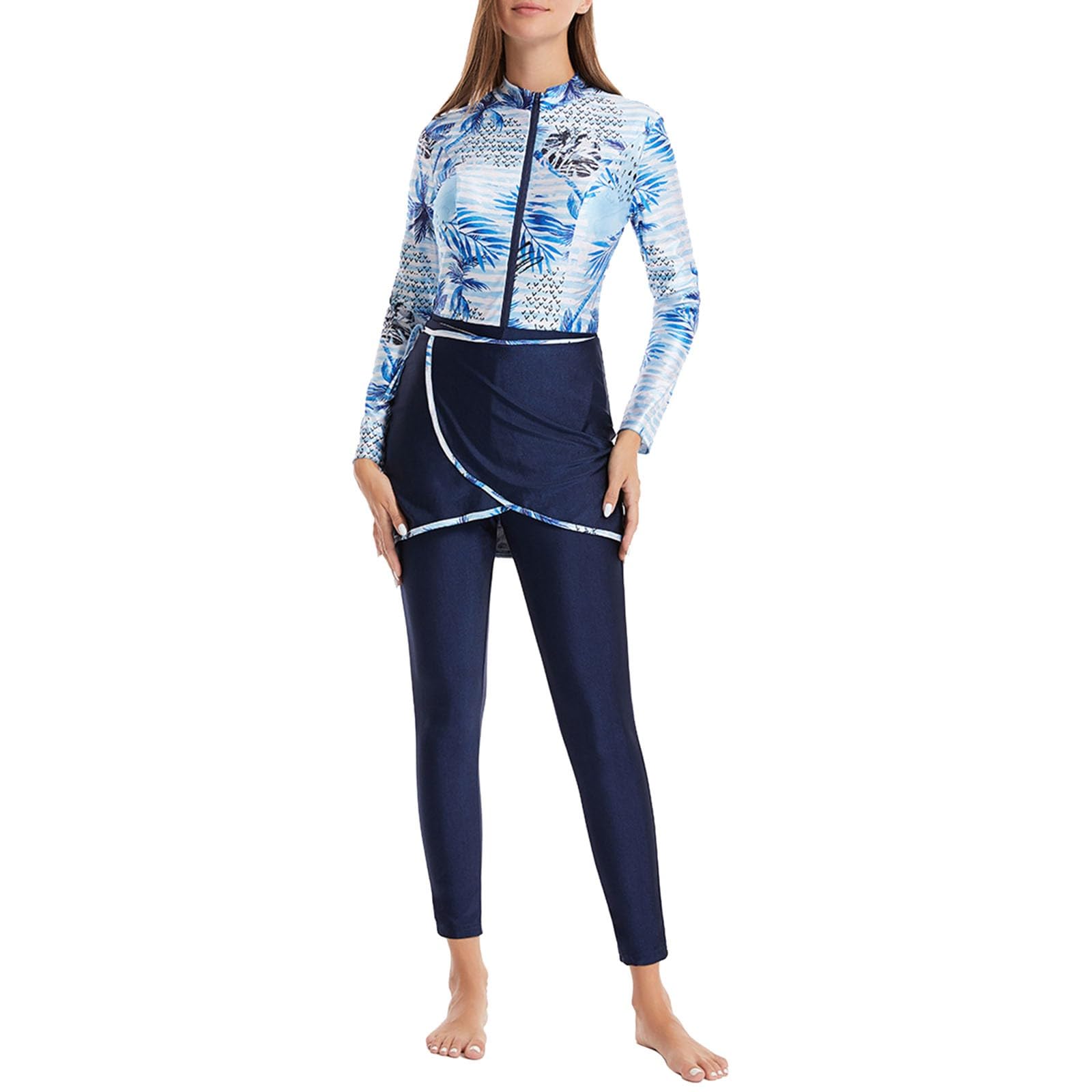 Burkini islámico con cremallera frontal que evita transparencias 7