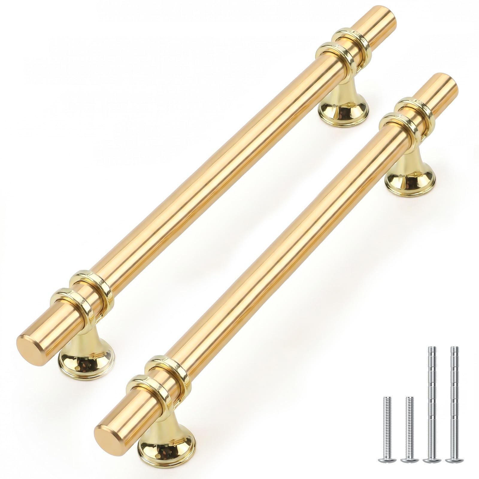 Rergy 10 Pack 3 Inch Hole Center Brushed Nickel and Gold Cabinet Pulls — Amazon image 10