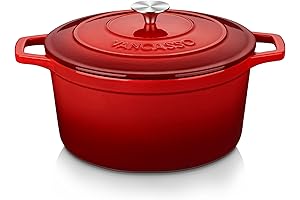 vancasso Round Enamel Dutch Oven with Lid (8 QT)