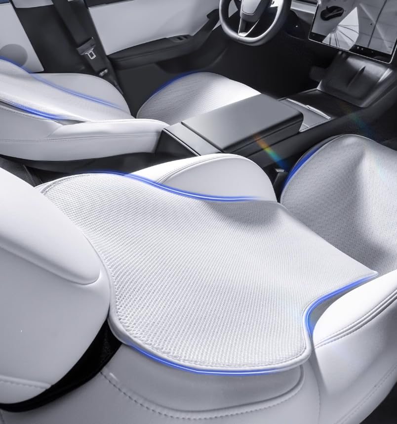 Image of TOPABYTE Front Car Seat Covers for Tesla Model Y Model S Model 3 Highland 2017-2024 Breathable Interior Seat Cushion Protector All Season Protection (without LOGO)