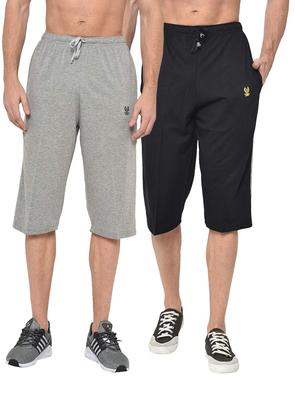 Regular Fit Men Capris Pack of 2-MACK57782-image-38
