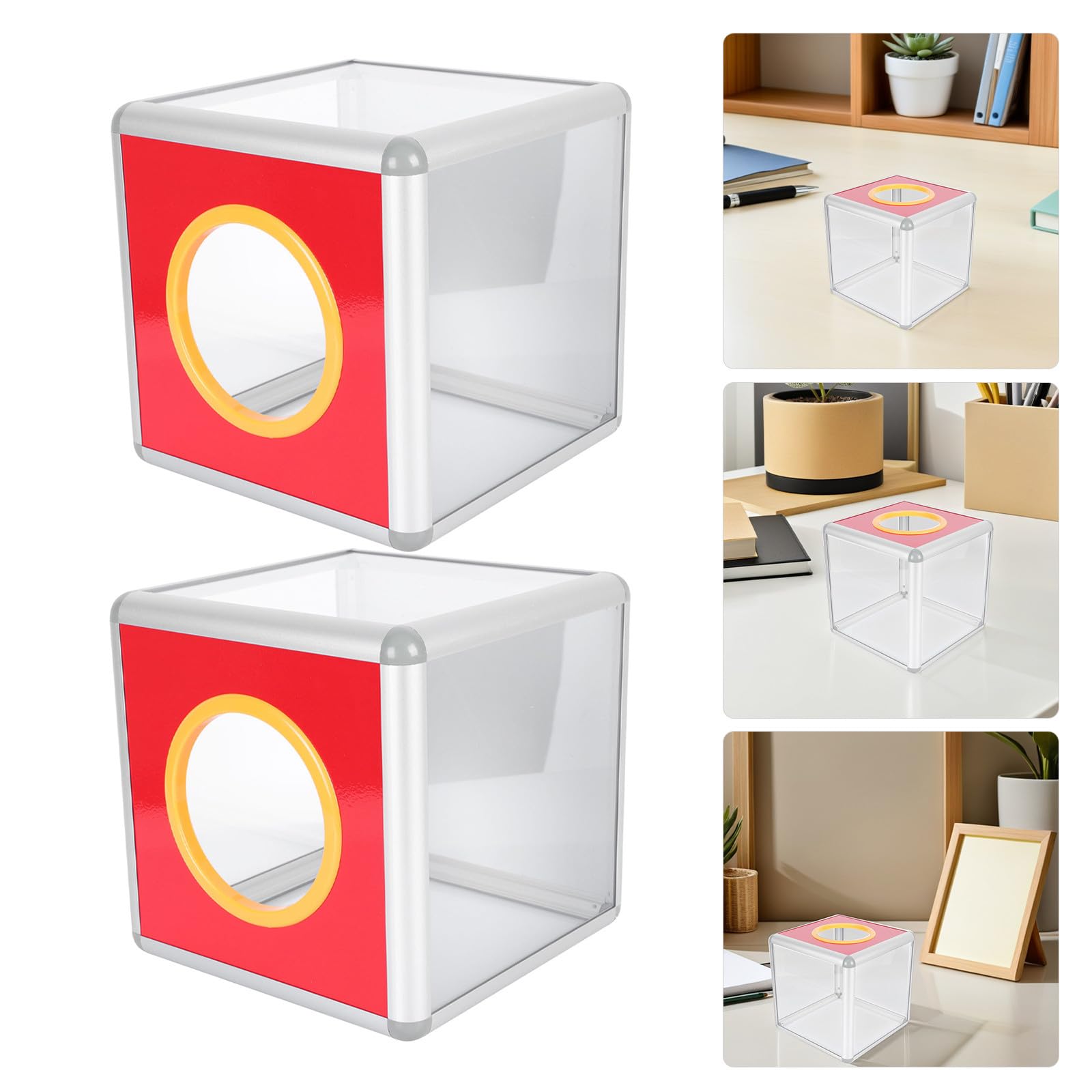 NUOBESTY Scatola Trasparente Apertura Rotonda Grande e Coperchio per Estrazioni Cornice in Lega di Alluminio Resistente per Feste ed Eventi