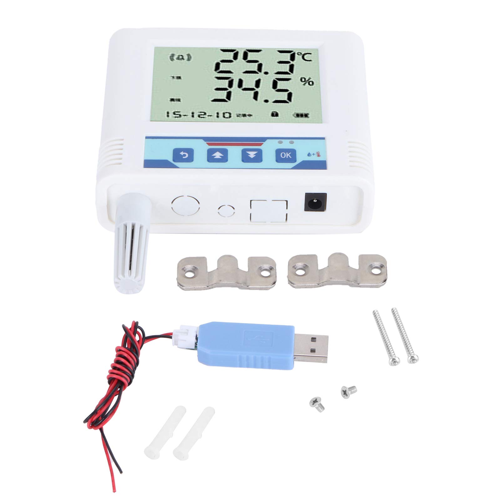 Cocoarm Sensor de Temperatura y Humedad WiFi Registrador de Temperatura y Humedad ABS de 40 a 176 Fahrenheit Almacenamiento de 65535 Puntos Pantalla Grande Monitor en Tiempo Real para Sala de