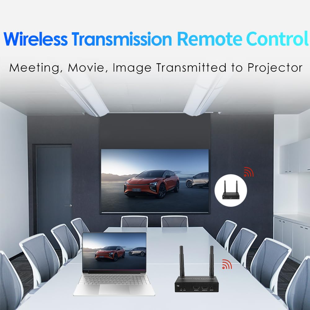 EXVIST 100M 4K@FPS Ricevitore trasmettitore extender wireless HDMI con loop-out HDMI, Fino a 328 piedi, supporto IR, adatto per la trasmissione di video da laptop, YouTube, PS4 a HDTV o proiettore