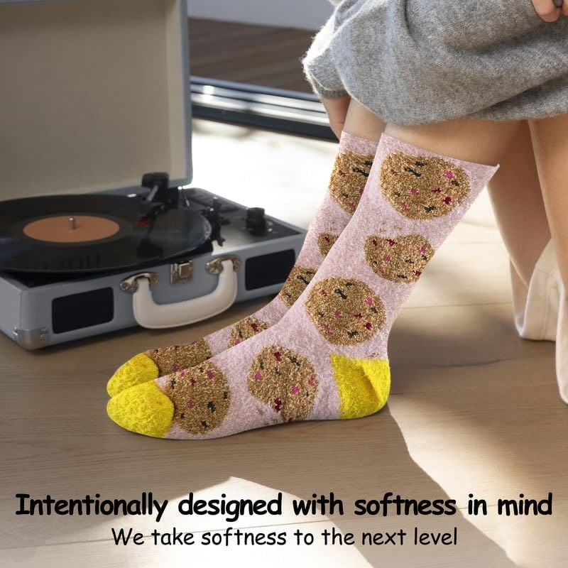 Image of World's Softest Cozy Collection Crew Socks - Smooth Multi Colors Cozy Socks - Knit Top Holiday Spirit Fashion Socks