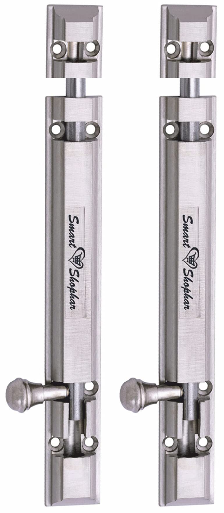Smart Shophar Brass Royal Tower Bolt 8 Inches Nickel Silver Pack of 2 - Sturdy and Practical Tower Bolt Set - Durable, Quick and Simple Mounting, Secure Fastening (B084Z49ZZR) Amazon Price History, Amazon Price Tracker