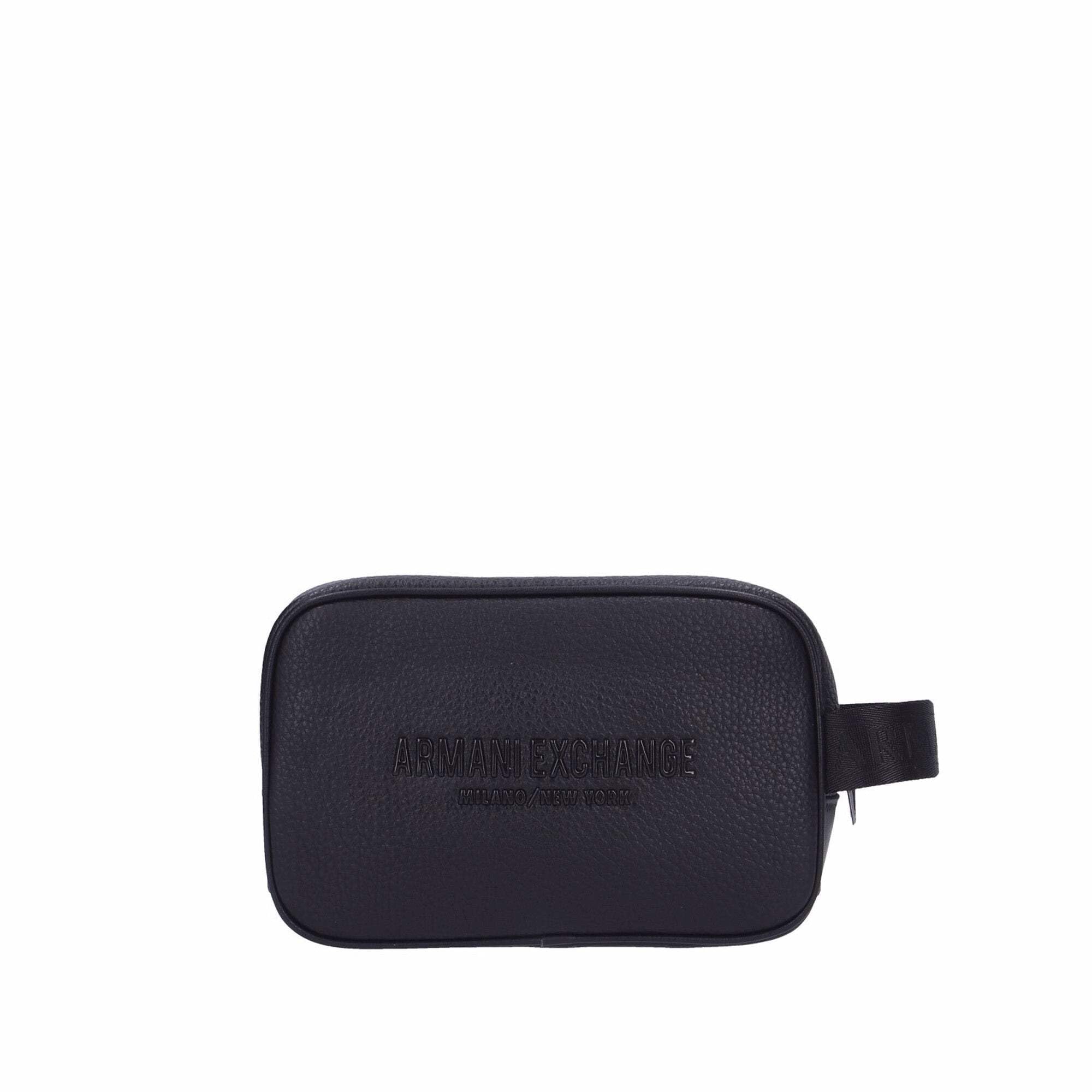 Armani Exchange Pochette nera da uomo con logo UNI
