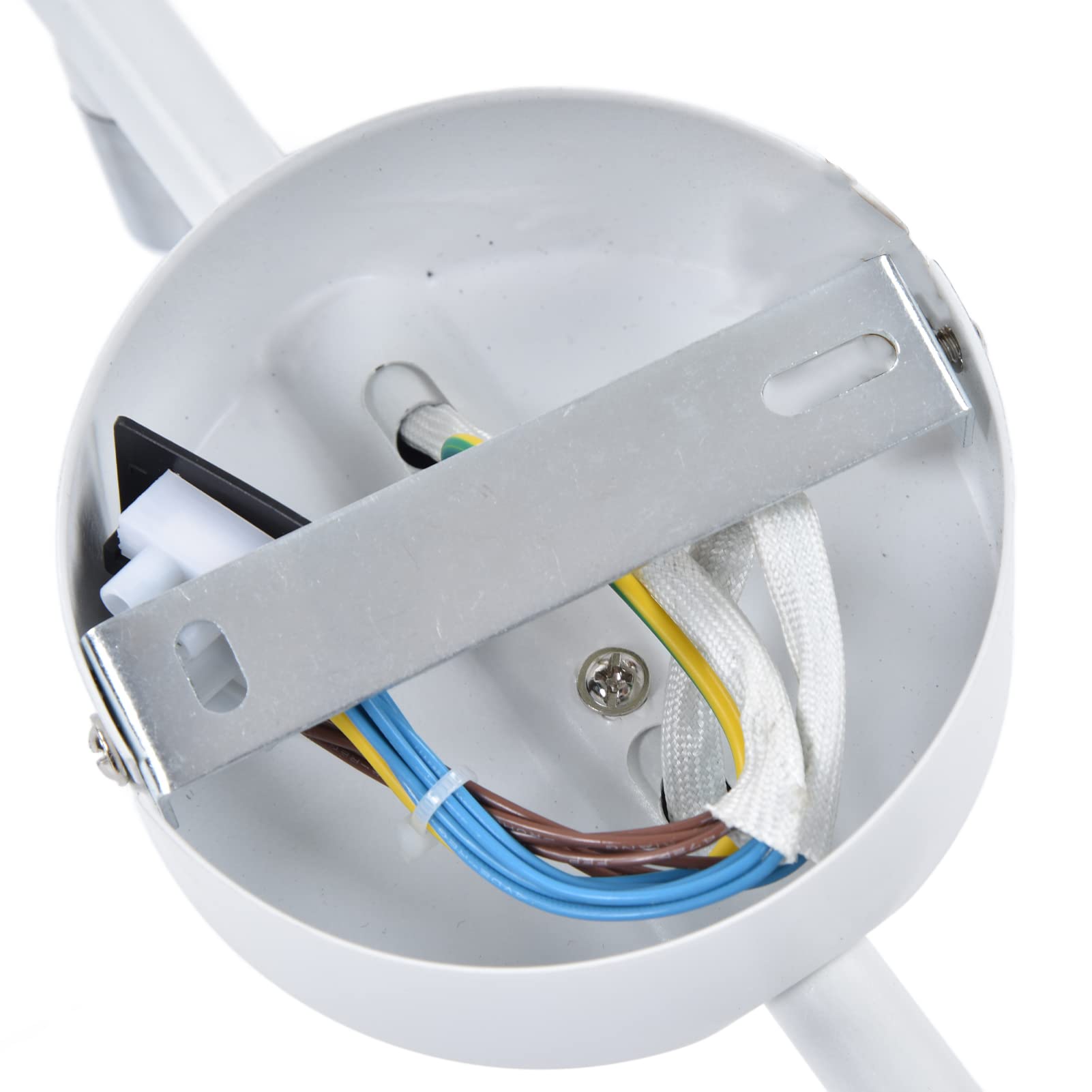 Sxhlseller Kit Illuminazione a Binario a 6 Vie, Faretto da Soffitto Girevole con Prese Base GU10 in Metallo Bianco per Camera da Letto, Soggiorno, Showroom, Sala Espositiva e Ufficio (WHITE)