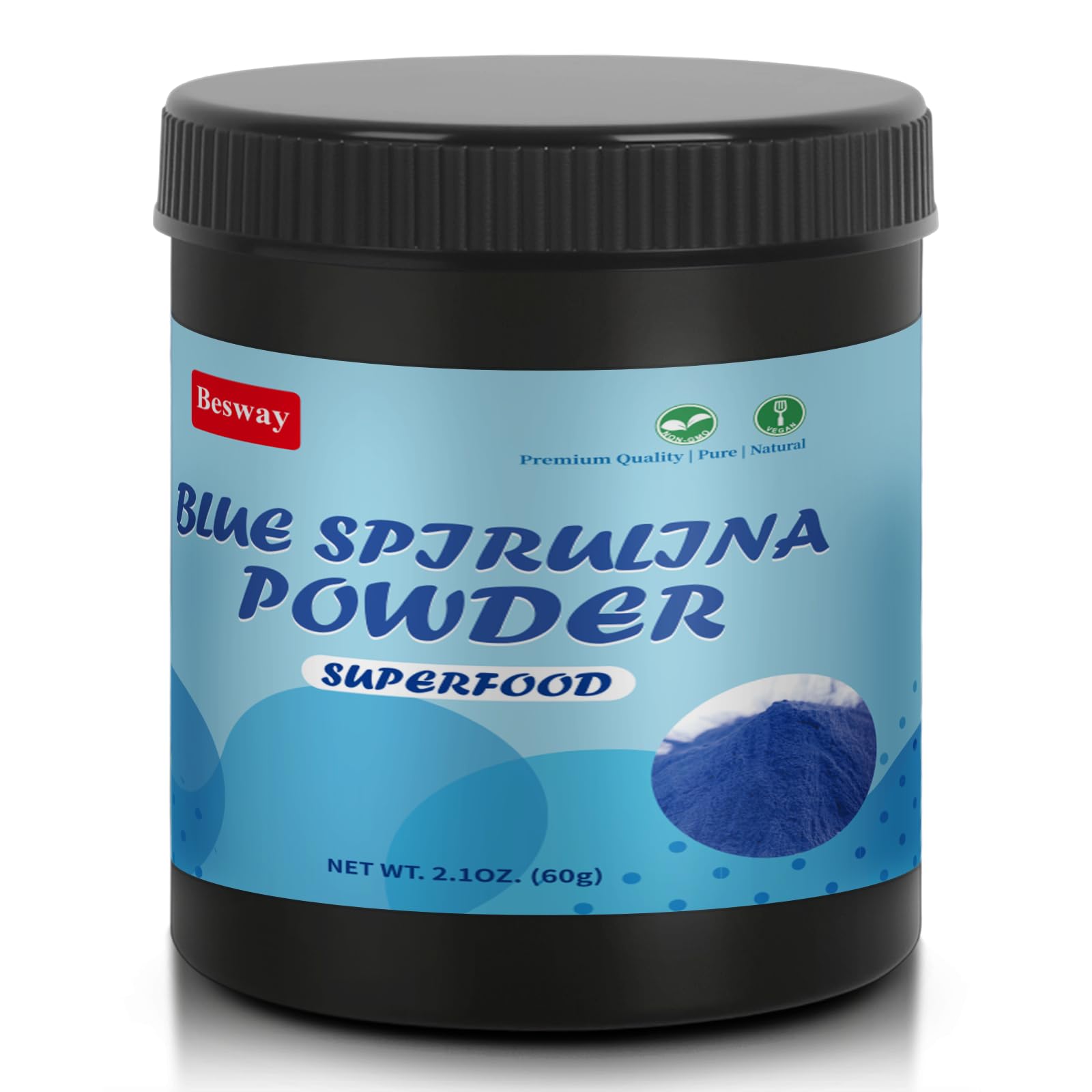 Chinese Blue Spirulina Powder 60 g Natural Blue Food Color Light Blue