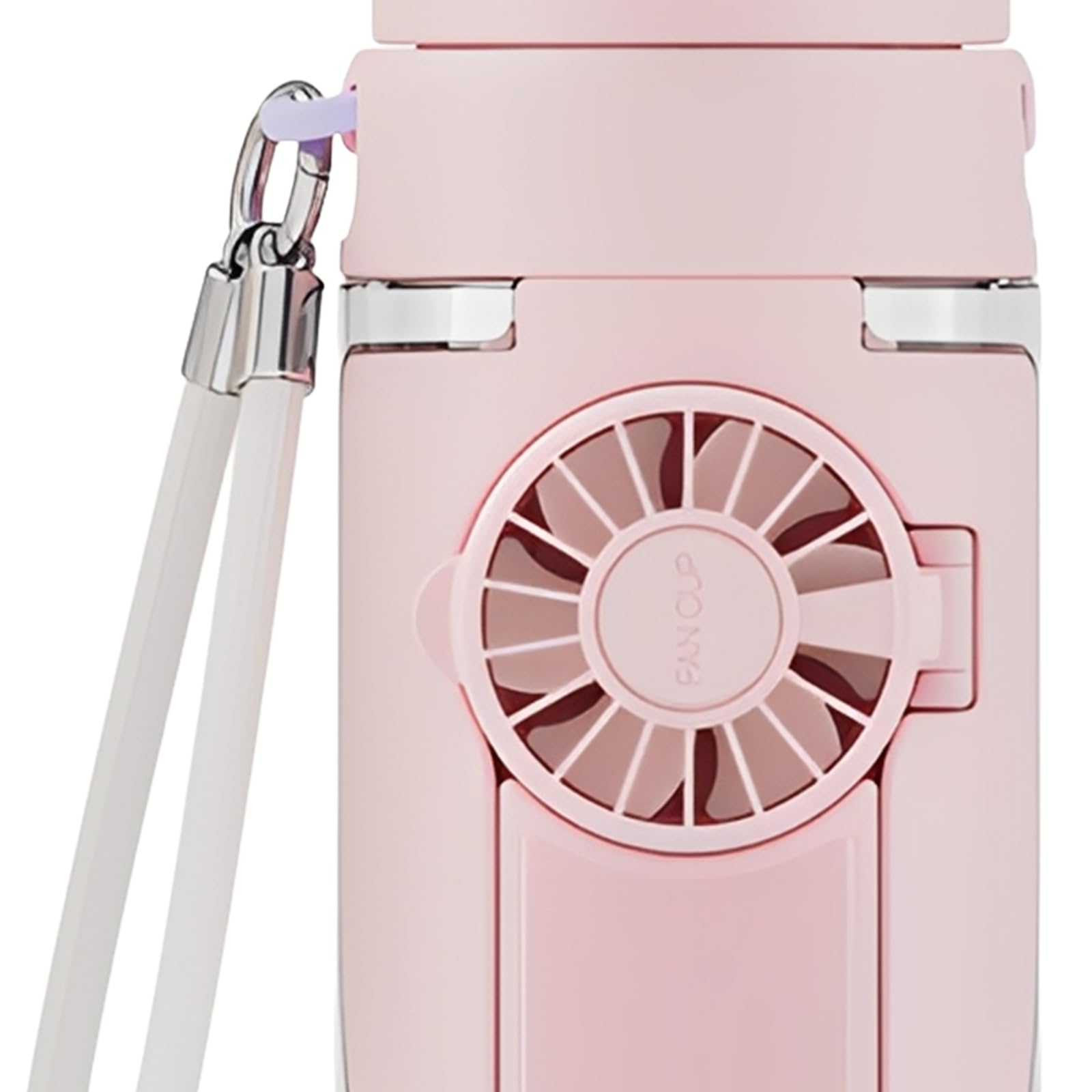 2-in-1 Sommer-Trinkbecher mit abnehmbarem 3-Gang-Handventilator, transparent, kreativ, auslaufsicher, Wasserbecher für Outdoor, Fitnessstudio, Reisen