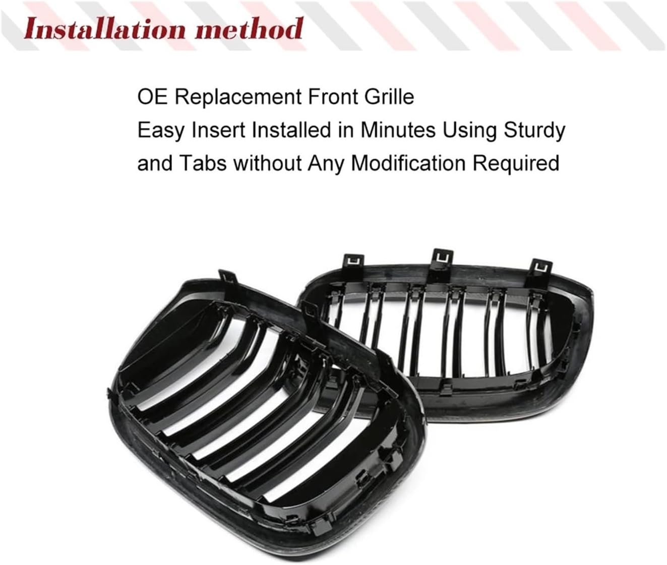 ダブルスラットフロントグリルキドニーグリル と互換性がある BMW X3