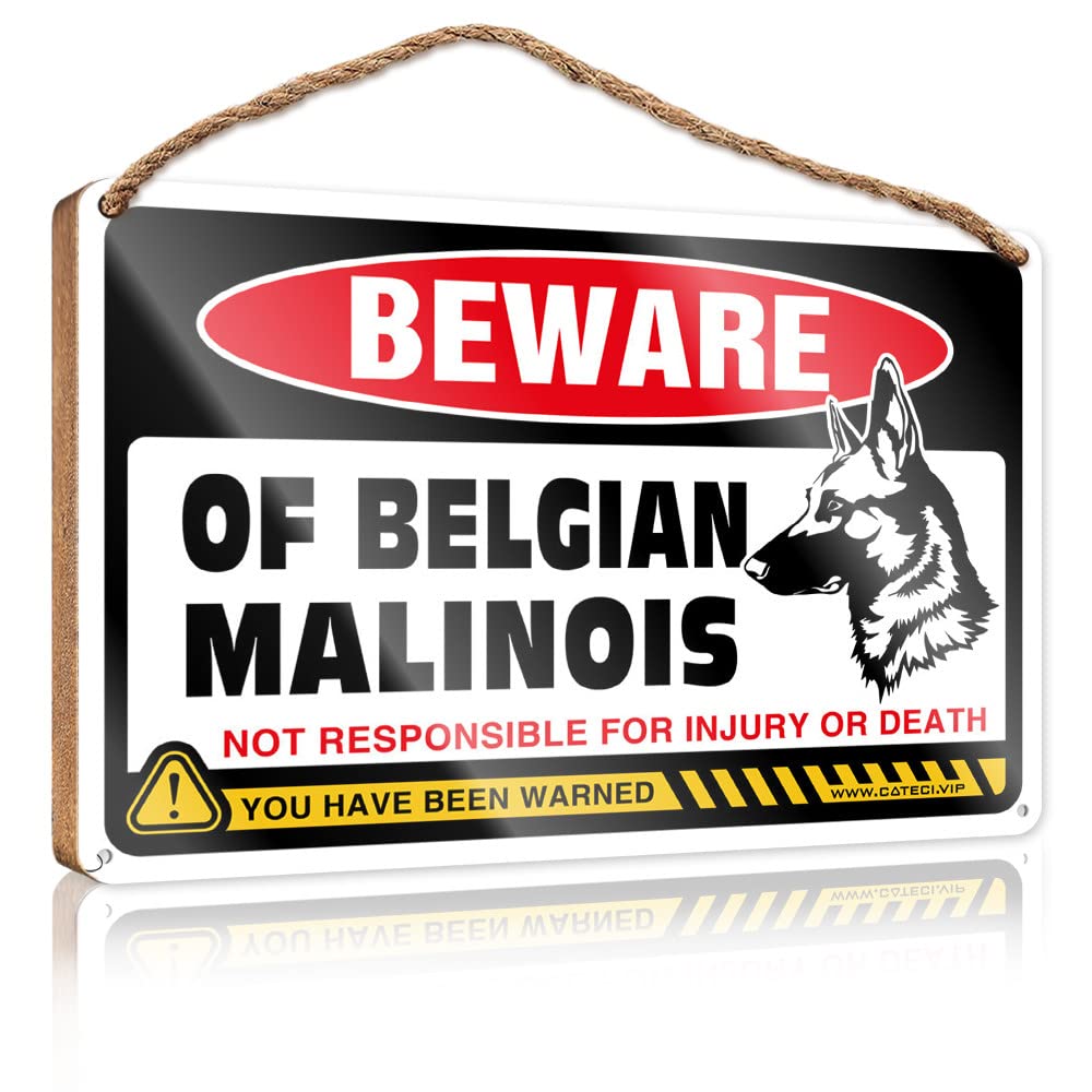 FRINTOXA Signs For Kitchen Beware Of Belgian Malinois Wooden Sign(20X30CM)