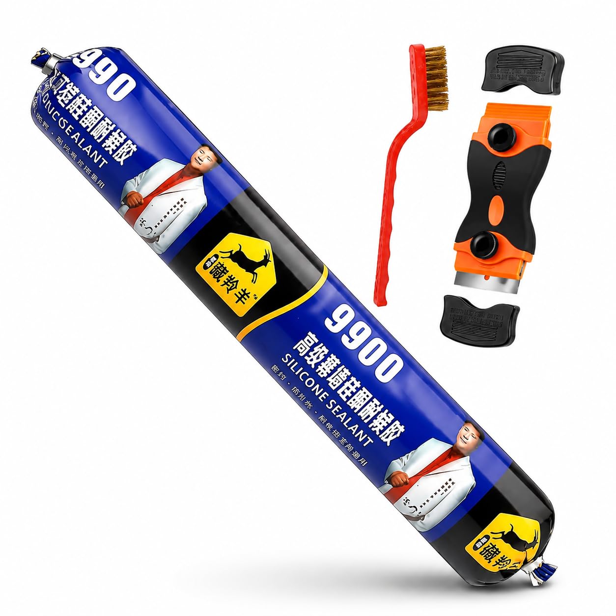 750g Waterproof Silicone Sealant Kit with Wire Brush & 2-in-1 Scraper Tool | Roof, Wall & Water Tank Leak Repair-image-26