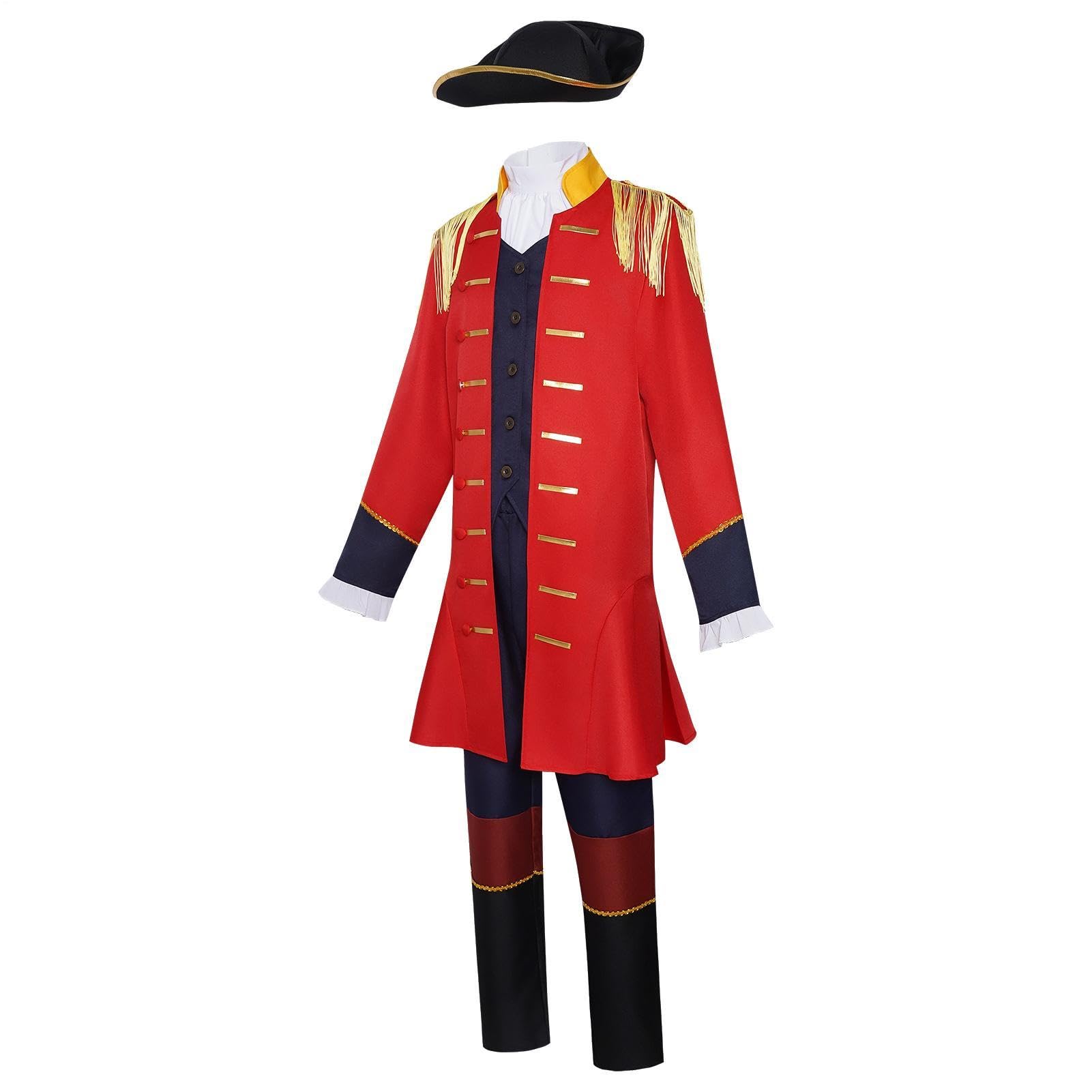 Costume Adulto del Padre Fondatore Storico Patriottico Cappotto Giacca