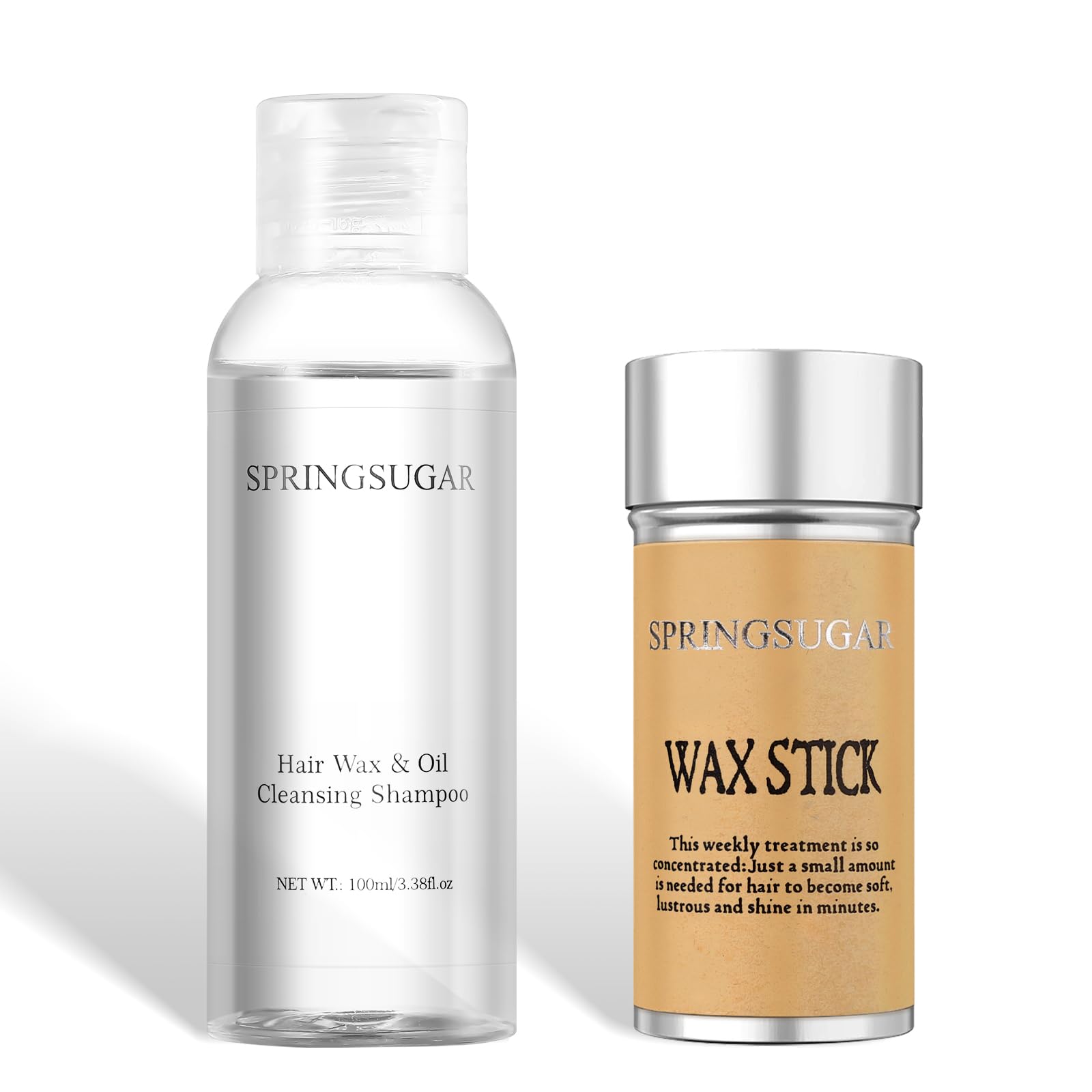 Hair Wax Stick & Clarifying Shampoo Set-Tame Flyaways, Control Edge, Slick Back hair Pomade Stick and Deep Cleans Styling Build Up-Suitable for Women