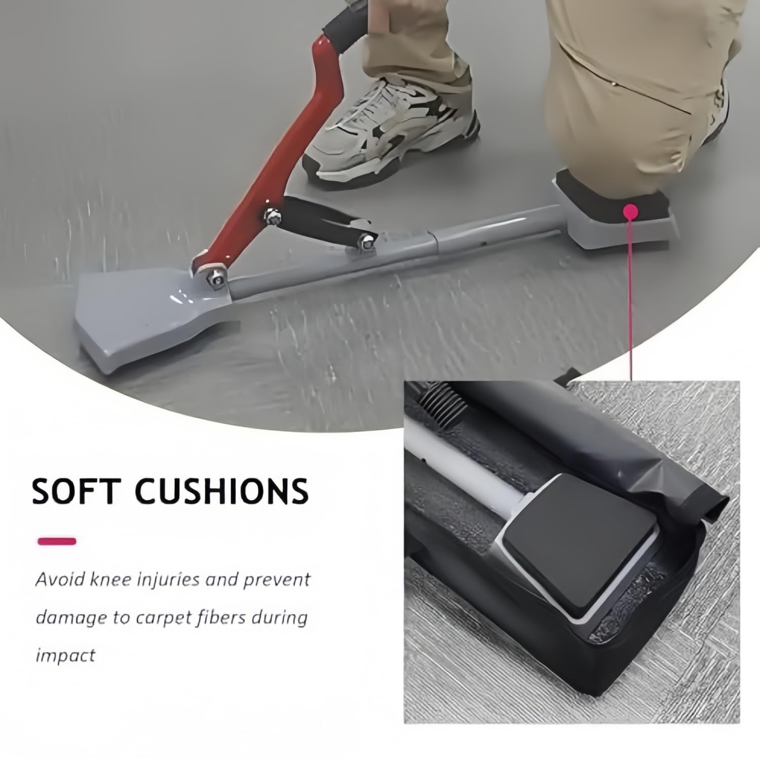 Cueilleur de Genou de Tapis, étireur de Tapis sans Genou avec poignée en Caoutchouc Souple et Pinces pour Les projets de revêtement de Sol DIY et l'installation de la Maison