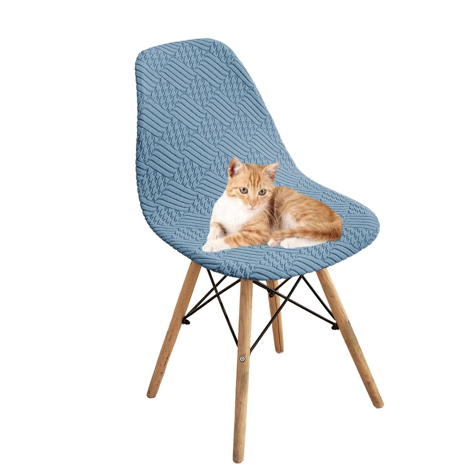 Housses de chaise de salle à manger bleues extensibles pour assises modernes | Lot de 6