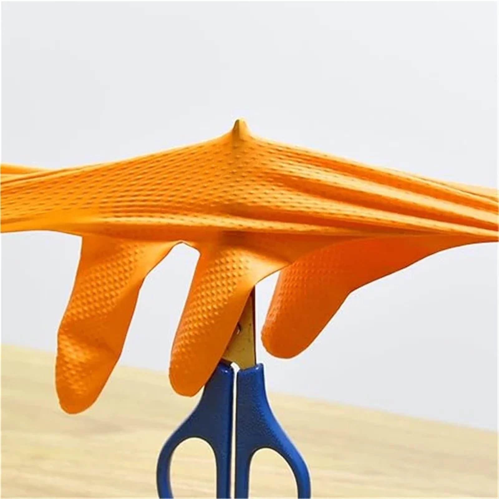 Guanti Domestici Guanti in Nitrile Arancioni, 8Mil for impieghi industriali Pesanti, Struttura a Diamante in Rilievo, Lavoro di Sicurezza Senza Lattice for Meccanici(200PCS,L)