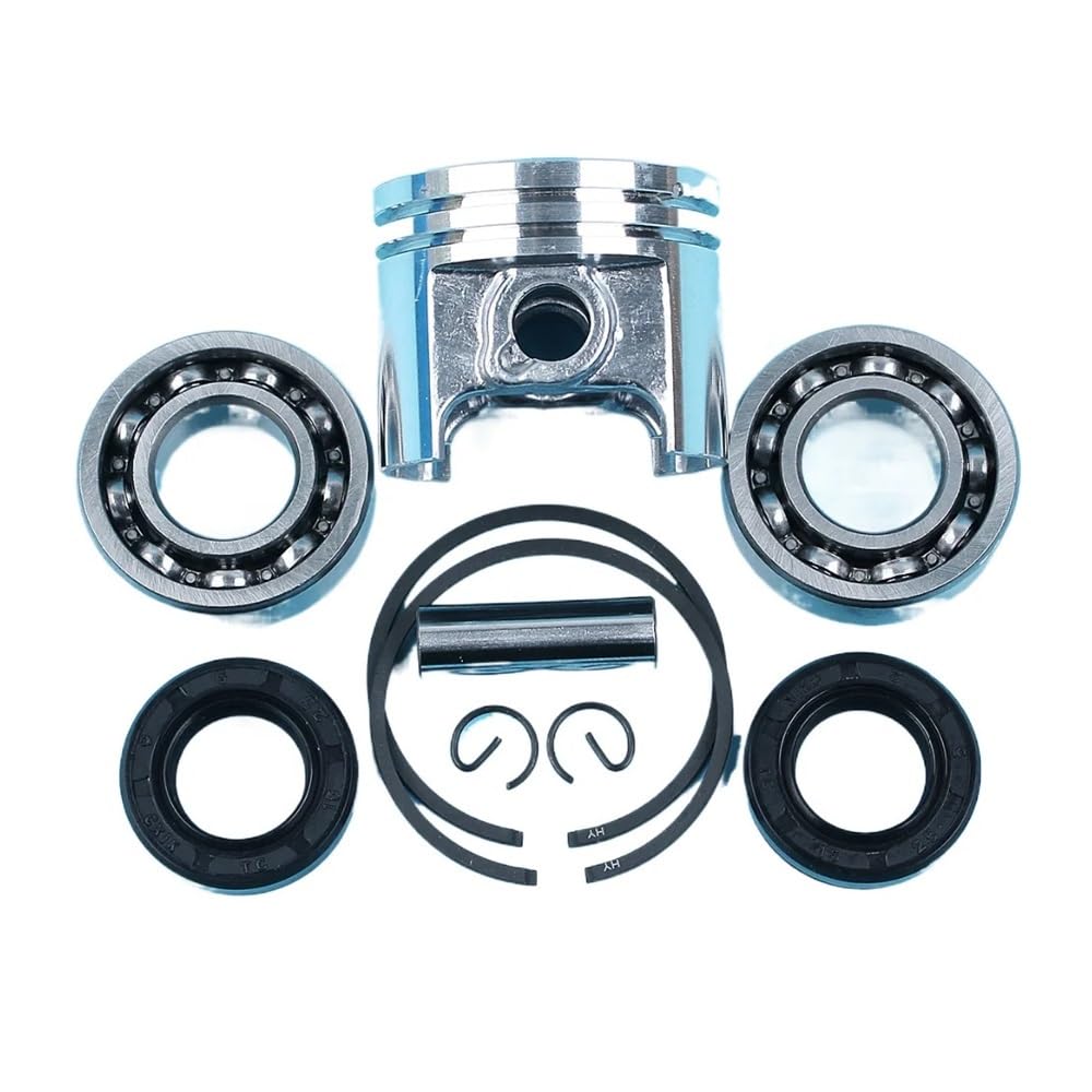 37mm Piston 8mm Pin Rings Circlips Bearings Oil Seals Kit for MS170 017 MS 170 Chainsaw Replacement Spare Parts