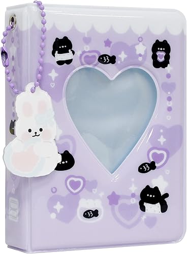 Carpeta para tarjetas fotográficas de 3 pulgadas, álbum Kpop Kpop, soporte para tarjetas fotográficas, mini álbum de fotos Kpop con colgante para