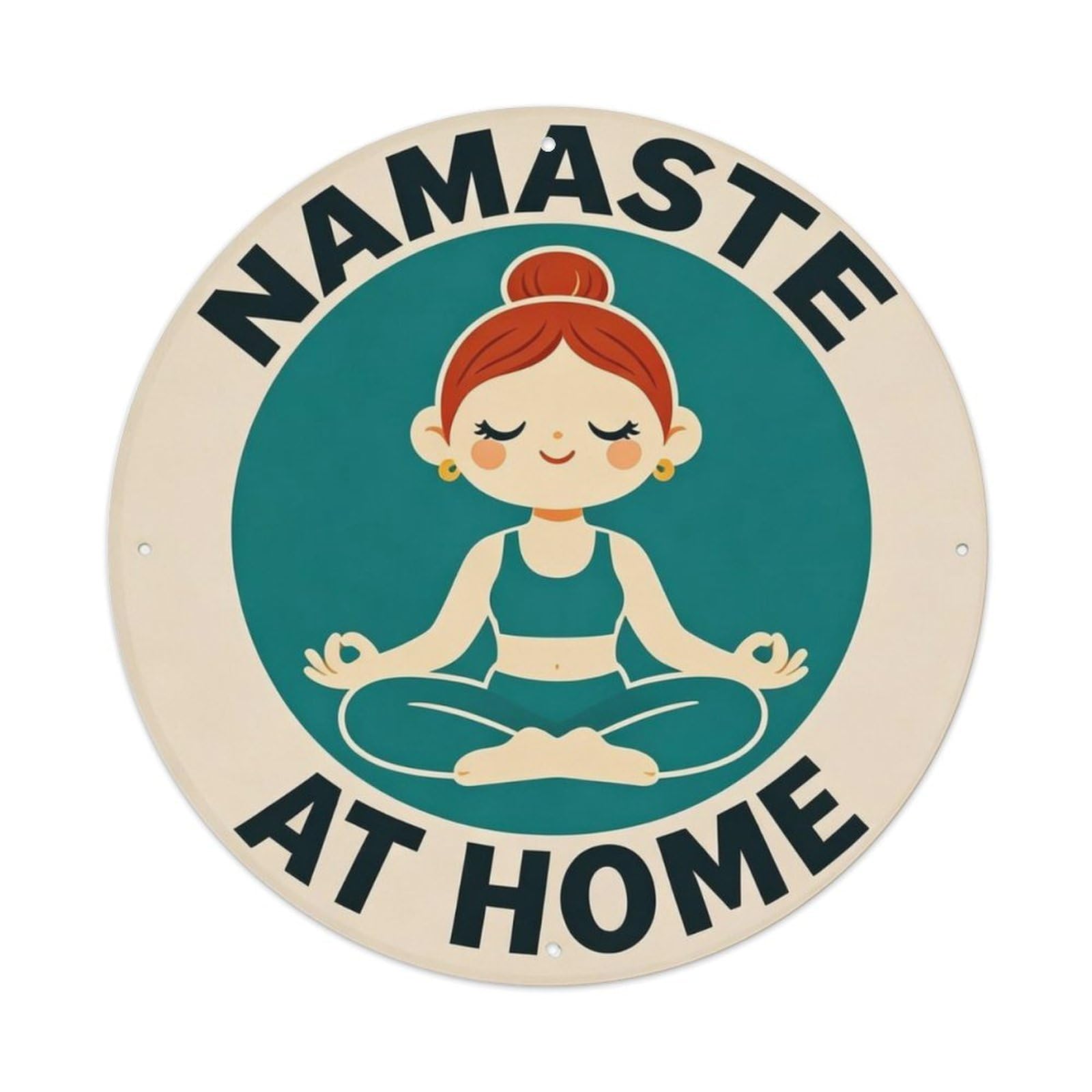 Retro Yoga Meditation Metal Tin Sign Plaque