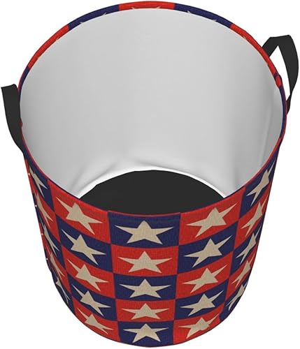 Miniatura 7 de AFHYZY Star Laundry Hamper Large Collapsible Laundry Baskets with Handles Easy Carry Round Storage Basket Dirty Clothes Hamper Blanket Basket for