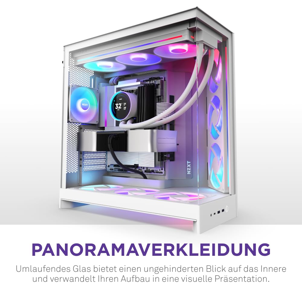 Nzxt H9 Flow RGB - Dual-Kammer ATX PC-Gehäuse - Weiß – Bild 7