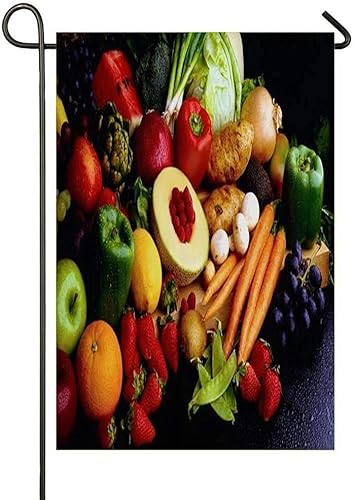 yunyang Nature's Bounty - Bandera de jardín de doble cara de 12 x 18 pulgadas, bandera decorativa para fiestas, patio, decoración del hogar, doble