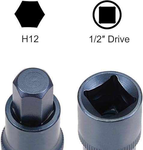 Miniatura 9 de uxcell 12" Drive x H8 (0.315 in) Broca hexagonal, brocas de acero S2, enchufes CR-V métricas de 2 pulgadas de longitud (solo para uso manual), azul