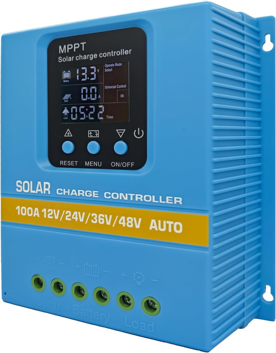 MPPT Solarladegerät 100A Dual USB LCD-Display 3-Stufen-Schutz für Straßenlaternen Heimstromsysteme